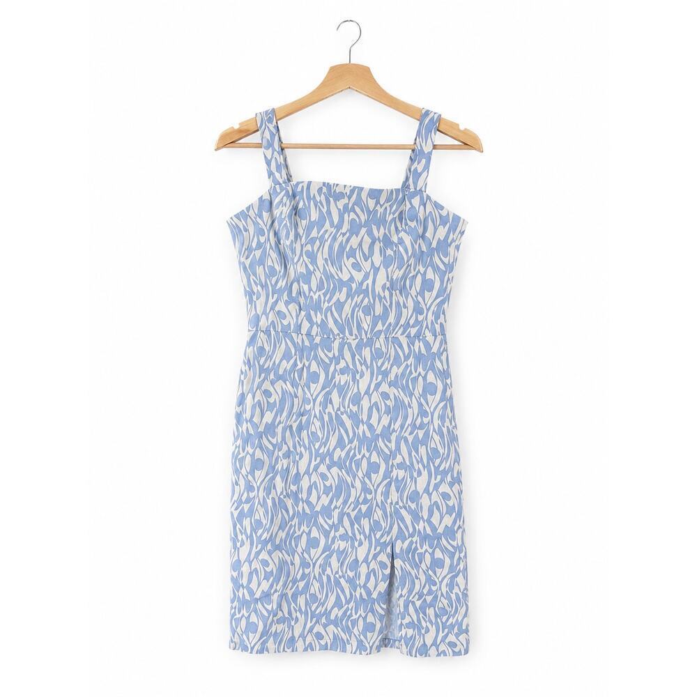 Monteau Los Angeles Women’s Blue White Abstract Print Mini Dress Size Large NWT